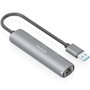 Aisens USB-A Docking Station Ethernet Gigabit y 3x USB-C, Gris
